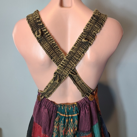 Handmade Y2K Hippie Boho Patchwork Maxi Dress Size Small Gypsy - Picture 10 of 11